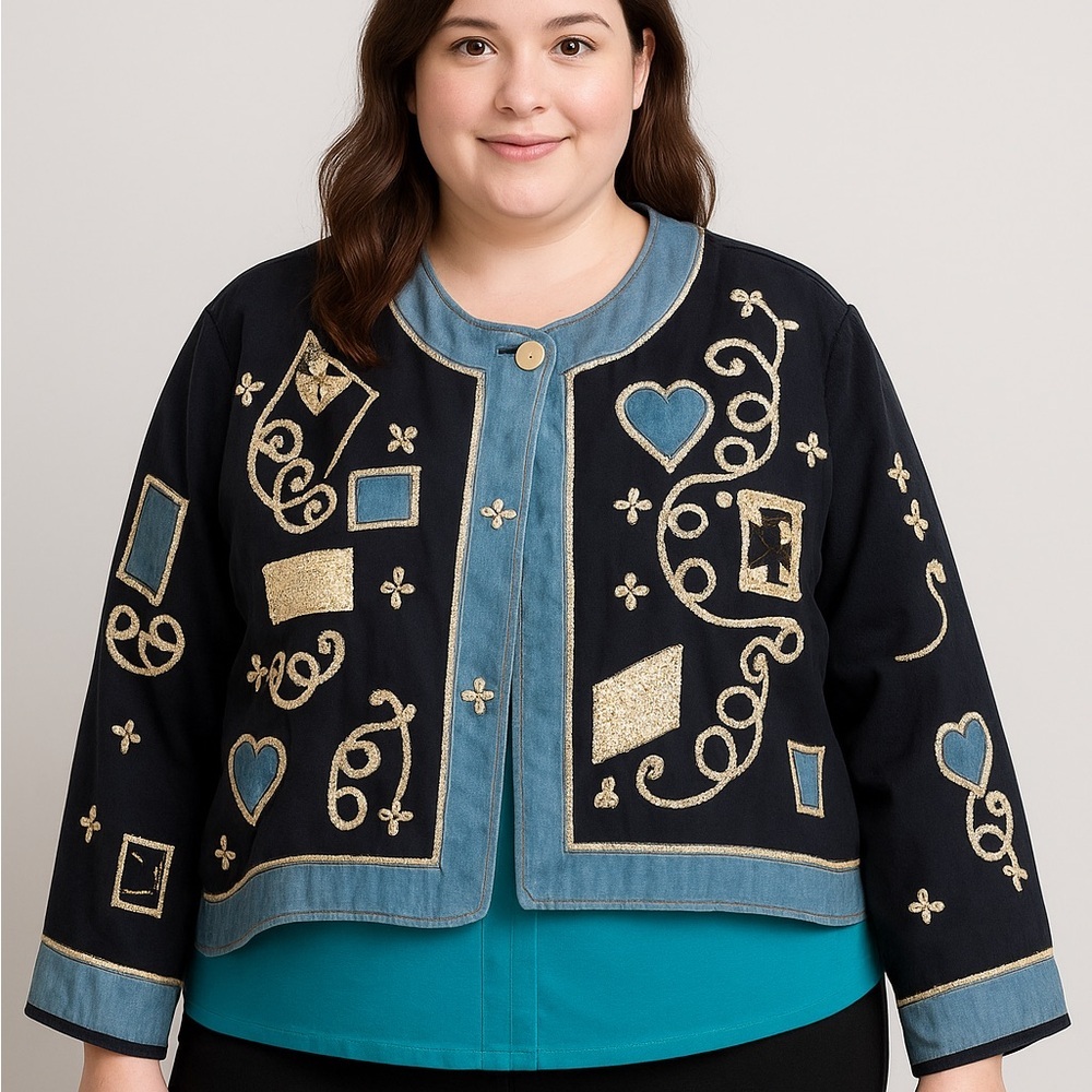 Vintage Stonebridge petites embroidered Jacket, 1X‎